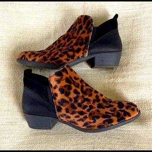 Leopard print booties/boots
